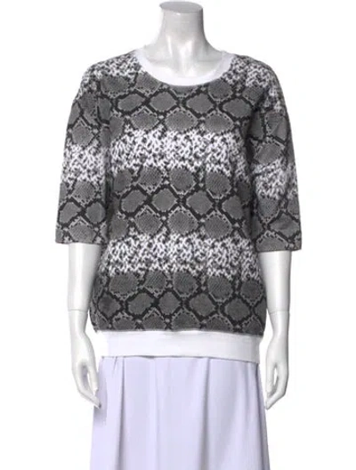 Pre-owned Sandro Lace Pattern Scoop Neck Sweatshirt In Gray