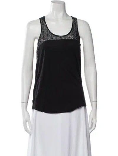 Pre-owned Sandro Lace Pattern Scoop Neck Top In White