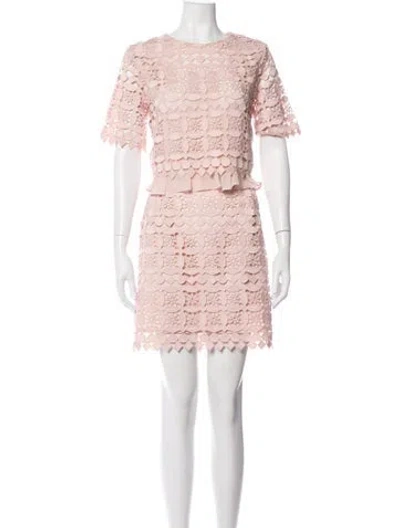Pre-owned Sandro Lace Pattern Skirt Set In Neutrals
