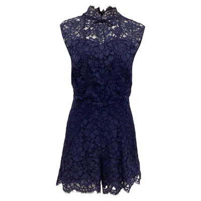 Sandro Lace Rompers In Navy Blue Polyester