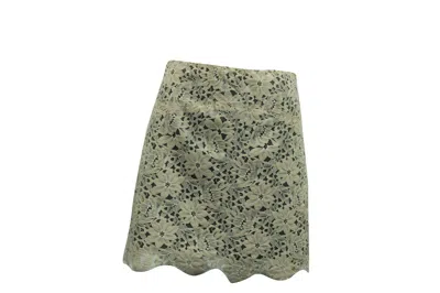 Pre-owned Sandro Lace Short Skirt In Beige Polyamide In Green