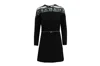 Sandro Lace Shoulder Dress In Black Viscose In Black