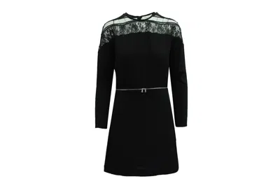 Sandro Lace Shoulder Dress In Black Viscose
