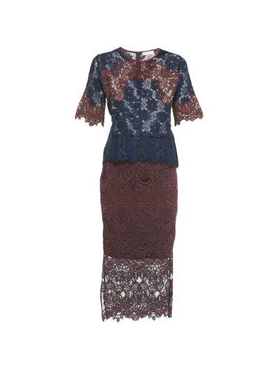 Pre-owned Sandro Lace Skirt Set In Blue