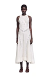 Sandro Womens Naturels Sleeveless Lace-trim Linen-blend Maxi Dress