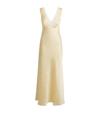 SANDRO LACE-TRIM MAXI DRESS