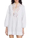 Sandro Lace Trim Mini Dress In White