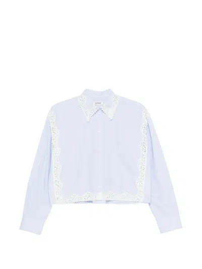 Sandro Lace-trim Shirt In White