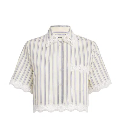 Sandro Lace-trim Stripe Shirt