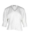 Sandro Lace Trimmed Dolman Blouse In White Cotton In White