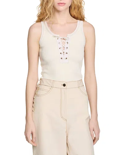 SANDRO LACE UP TANK TOP