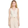Sandro Safari Lace-up Tank Top In Ecru