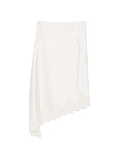 Sandro Lace-trim Asymmetric Midi Skirt In Multi