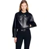 Sandro Lambskin Leather Jacket In Black