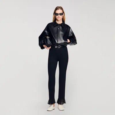 SANDRO BLOUSON EN CUIR D'AGNEAU