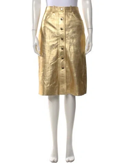 Pre-owned Sandro Lamb Leather Midi Length Skirt