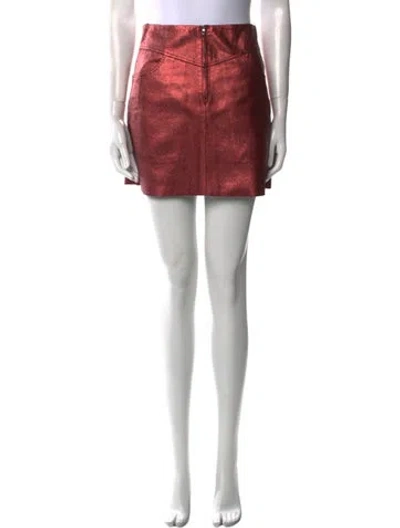 Pre-owned Sandro Lamb Leather Mini Skirt