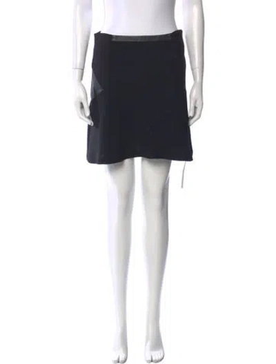 Pre-owned Sandro Lamb Leather Mini Skirt In Black
