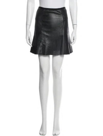 Pre-owned Sandro Lamb Leather Mini Skirt W/ Tags In White