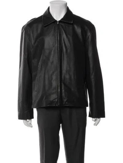 Pre-owned Sandro Lambskin Jacket In Blue