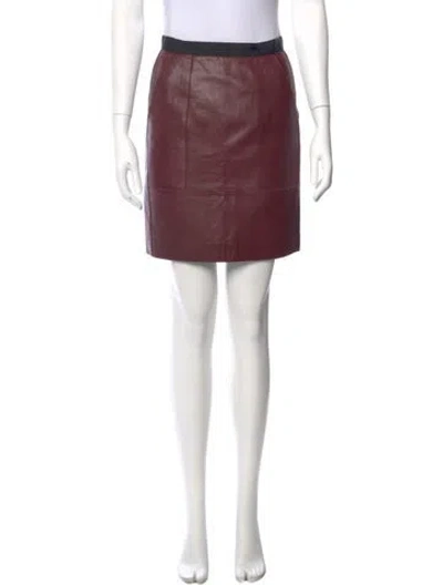 Pre-owned Sandro Lambskin Mini Skirt In Red
