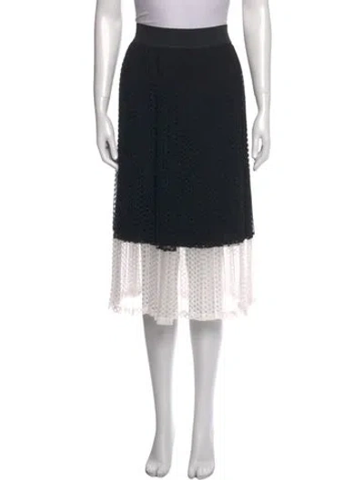 Pre-owned Sandro Lasercut Accents Knee-length Skirt In Black