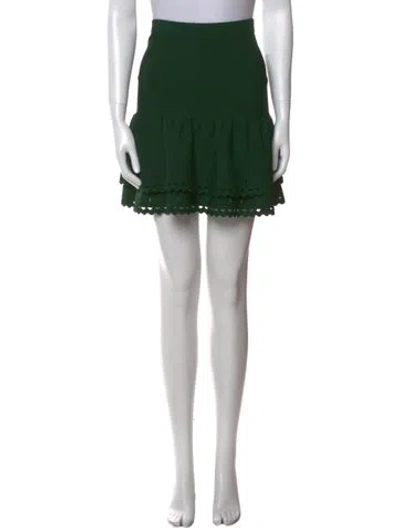 Pre-owned Sandro Lasercut Accents Mini Skirt In Green
