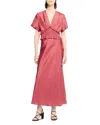 Sandro Laurana Ruffle Trim Dress In Pink