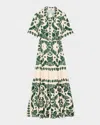 Sandro Lavandou Maxi Shirtdress In Ecru / Green