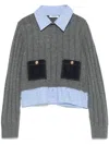 Sandro Layered-effect Sweater In Grey