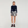 Sandro Layered Effect Wool Blend Sweater In Blue