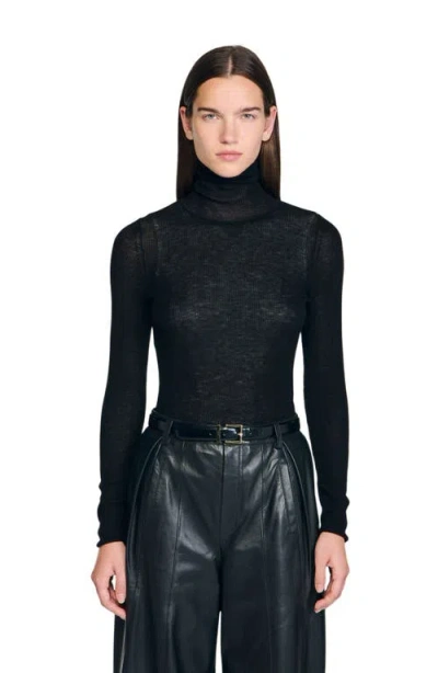 SANDRO SANDRO LAYERED TURTLENECK SWEATER
