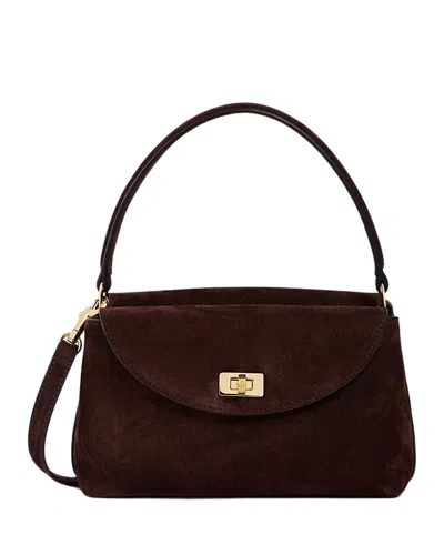 Sandro Le Grand Bazaar Mini Suede Top Handle Bag In Brown