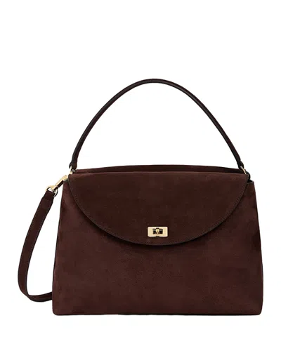 Sandro Le Grand Bazaar Suede Top Handle Bag In Brown