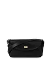 Sandro Le Mambo Plain Leather Bag In Black