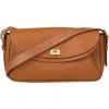 Sandro Womens Camel Le Mambo Leather Shoulder Bag In Brown