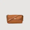 Sandro Le Mambo Plain Leather Bag In Brown