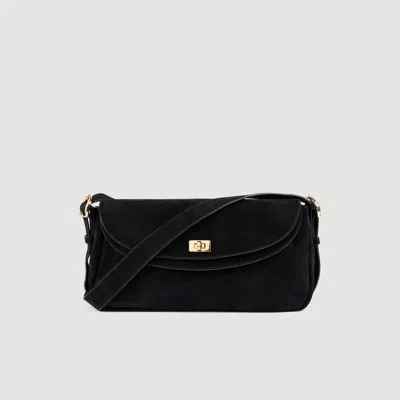 Sandro Le Mambo Suede Bag In Black