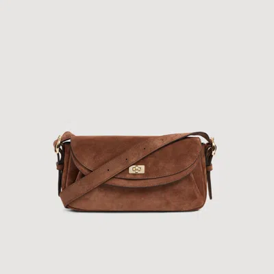 Sandro Le Mambo Suede Bag In Brown