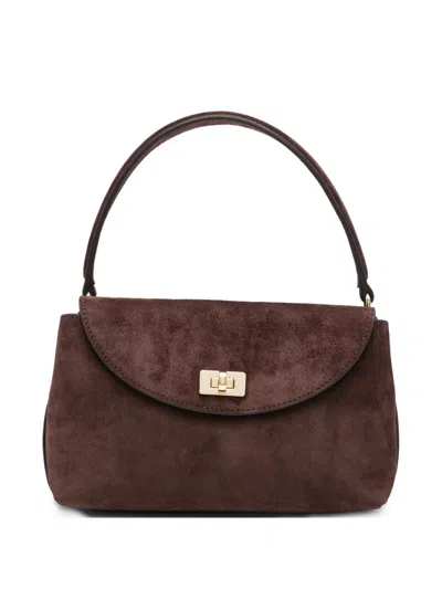 Sandro Le Mini Grand Bazaar Suede Tote Bag In Brown