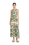 Sandro Womens Naturels Leaf-print Sleeveless Woven Maxi Dress