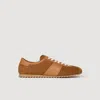 Sandro Leather And Suede Low-top Sneaker In Brown