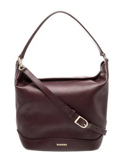 Pre-owned Sandro Leather Andy In Burgundy