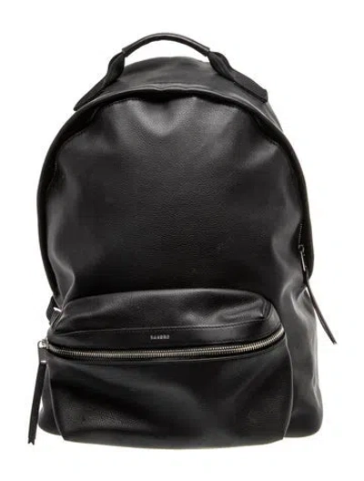 Pre-owned Sandro Leather Backpack In Black