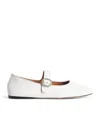 Sandro Leather Ballet Flats In Beige