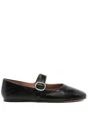 Sandro Leather Ballet Flats In Black