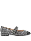 Sandro Leather Ballet Flats In Black