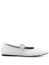 Sandro Leather Ballet Flats In White