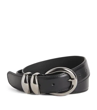 Sandro Leather Belt In Black