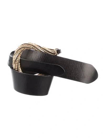 Pre-owned Sandro Leather Belt In Black